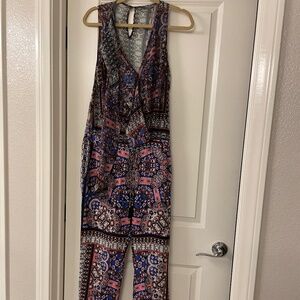 TWELFTH STREET BY CYNTHIA VINCENT Gypsy Jumpsuit w/ Kaleidoscope Scarf S…